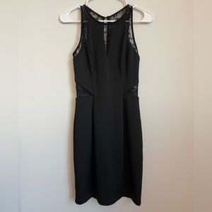 Guess Lace Panel Sleeveless Sheath Mini/Midi Dress - size 2 Black